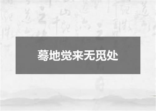 蓦地觉来无觅处