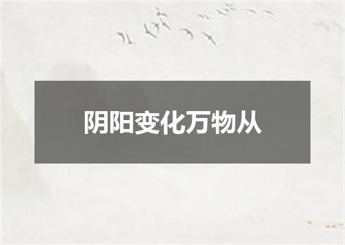 阴阳变化万物从