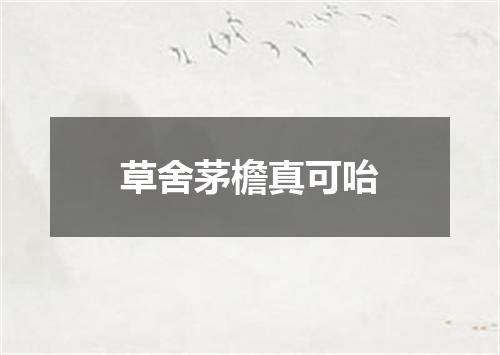 草舍茅檐真可咍