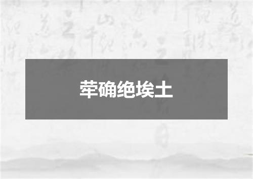荦确绝埃土