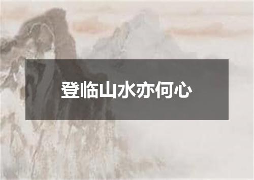 登临山水亦何心
