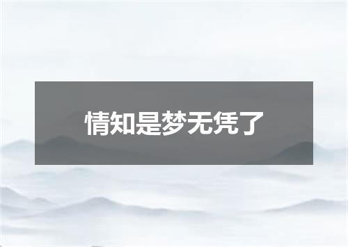 情知是梦无凭了