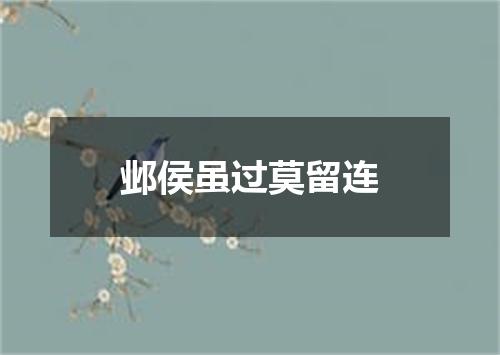 邺侯虽过莫留连