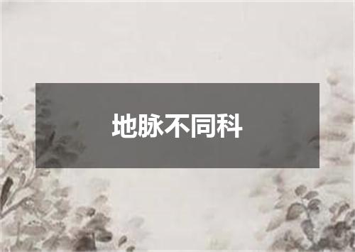 地脉不同科