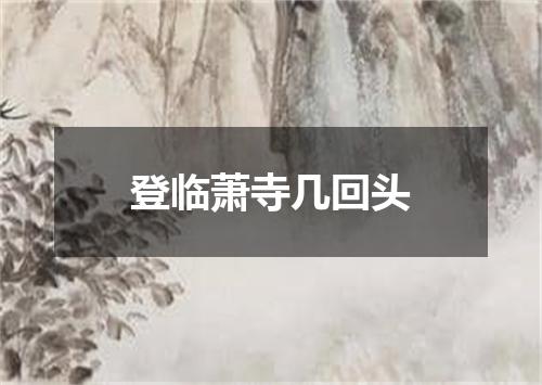 登临萧寺几回头