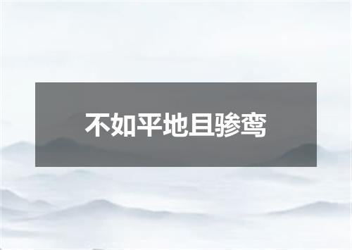 不如平地且骖鸾