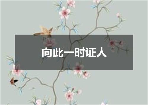 向此一时证人