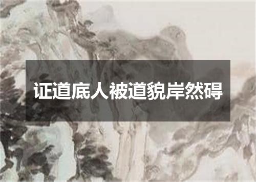证道底人被道貌岸然碍