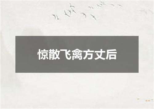 惊散飞禽方丈后