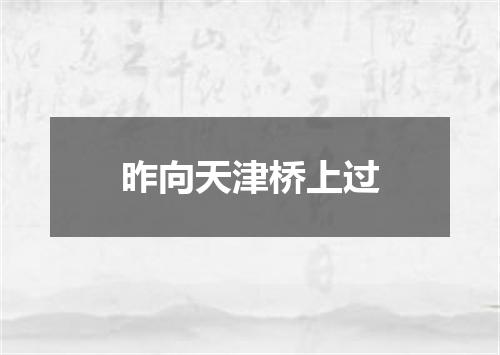 昨向天津桥上过