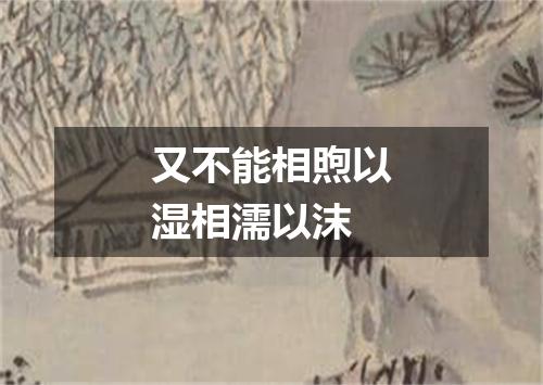 又不能相煦以湿相濡以沫