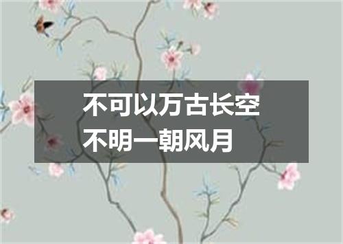 不可以万古长空不明一朝风月