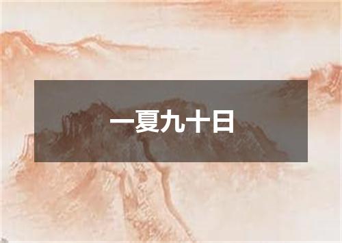 一夏九十日