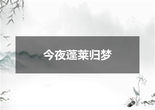 今夜蓬莱归梦