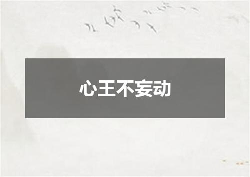 心王不妄动