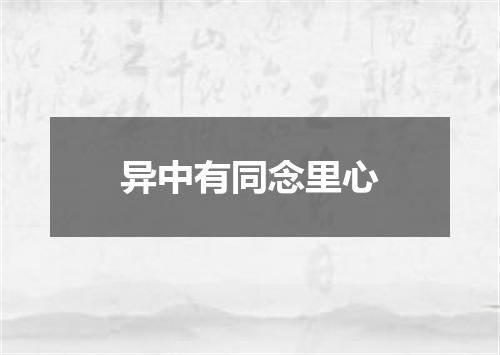 异中有同念里心