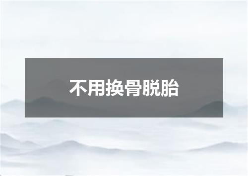 不用换骨脱胎