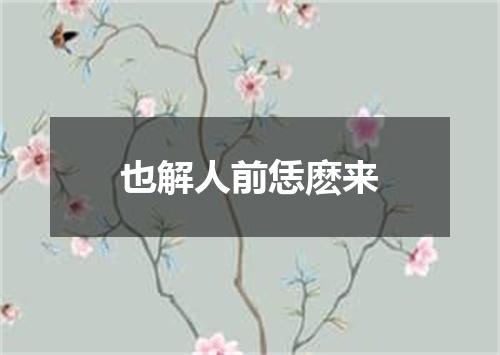 也解人前恁麽来