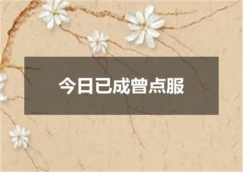 今日已成曾点服