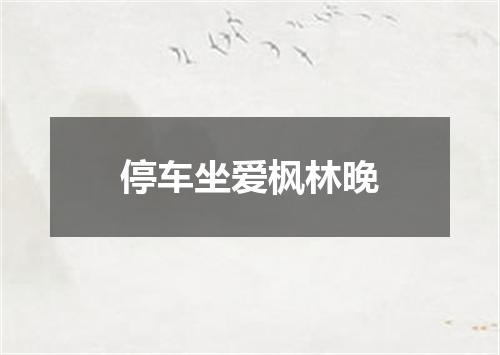 停车坐爱枫林晚