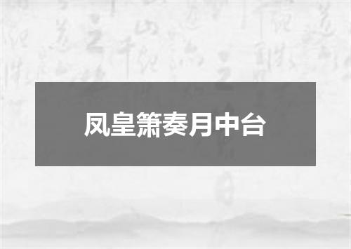 凤皇箫奏月中台