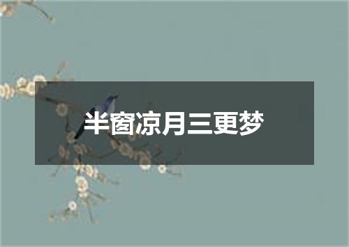 半窗凉月三更梦