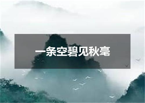 一条空碧见秋毫