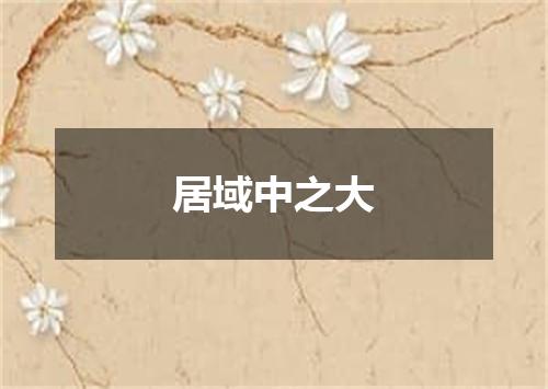 居域中之大