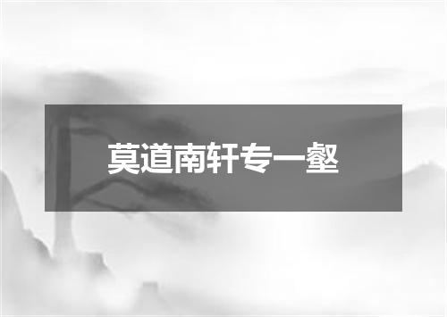 莫道南轩专一壑