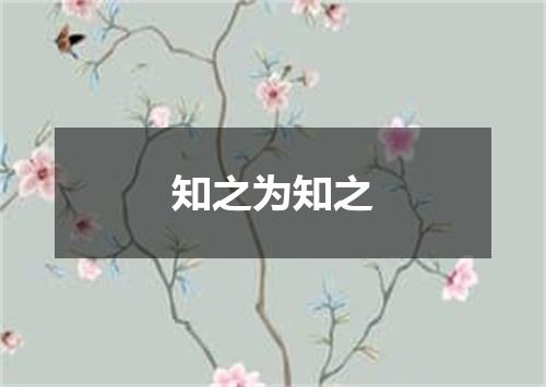 知之为知之