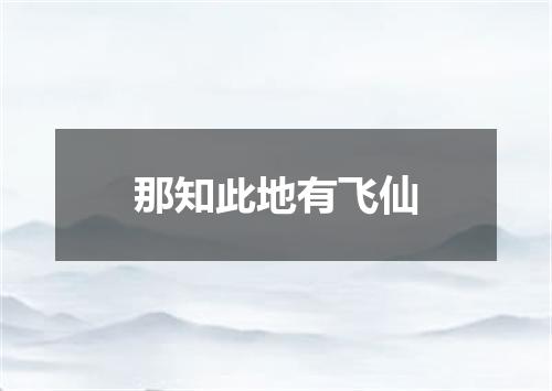 那知此地有飞仙