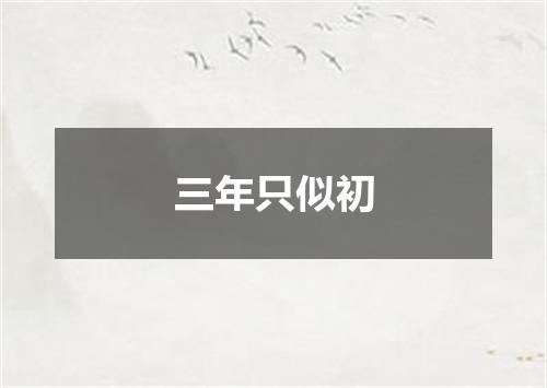 三年只似初