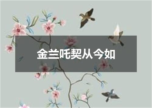 金兰吒契从今如