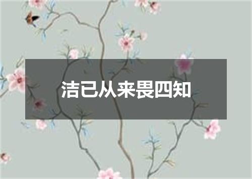 洁已从来畏四知