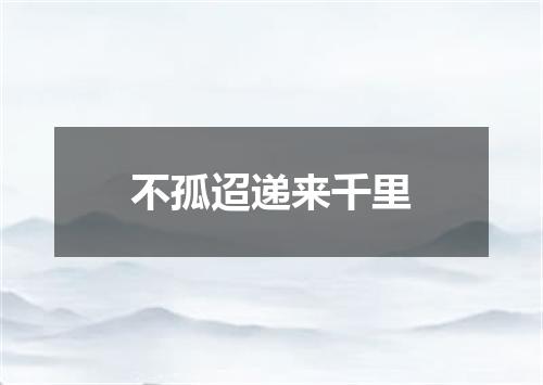 不孤迢递来千里