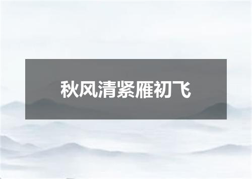 秋风清紧雁初飞