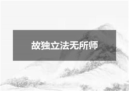 故独立法无所师
