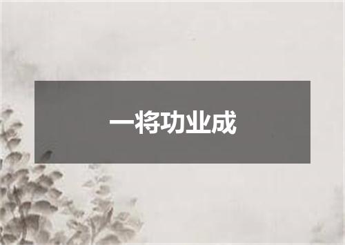 一将功业成