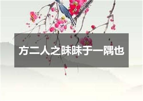 方二人之昧昧于一隅也