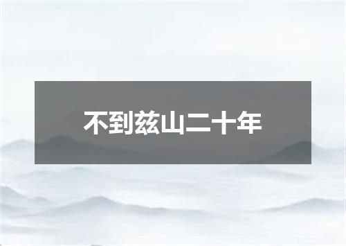 不到兹山二十年