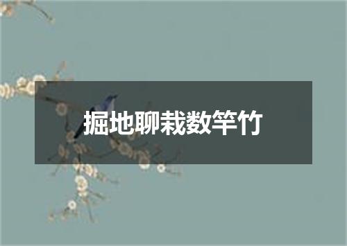 掘地聊栽数竿竹