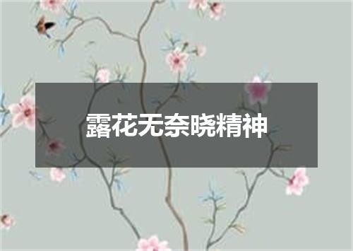 露花无奈晓精神