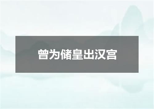 曾为储皇出汉宫