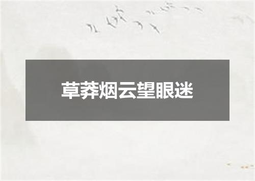 草莽烟云望眼迷