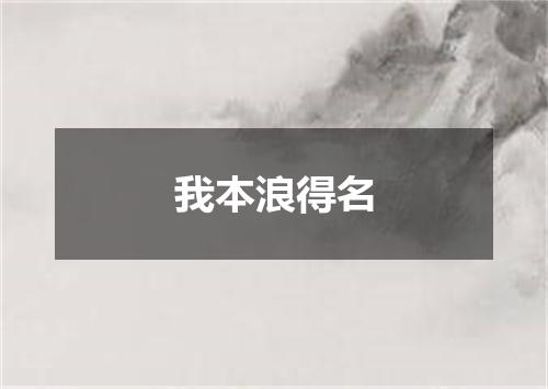 我本浪得名