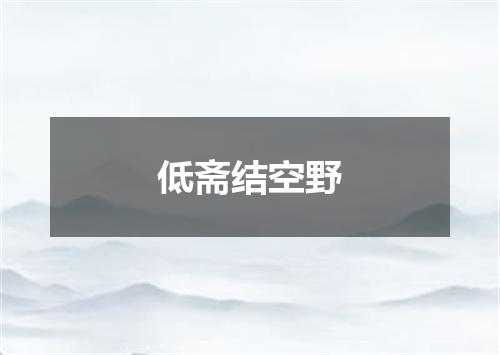 低斋结空野