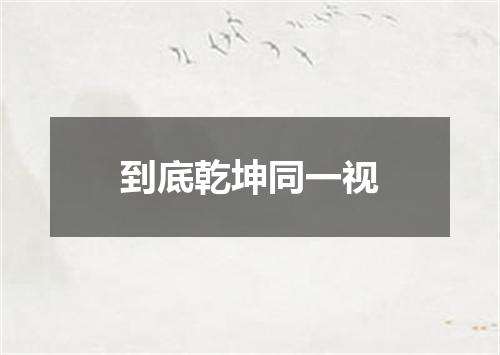 到底乾坤同一视