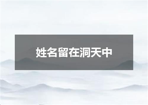 姓名留在洞天中