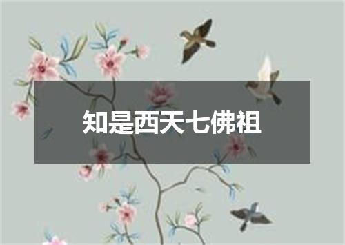 知是西天七佛祖