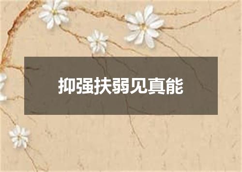 抑强扶弱见真能